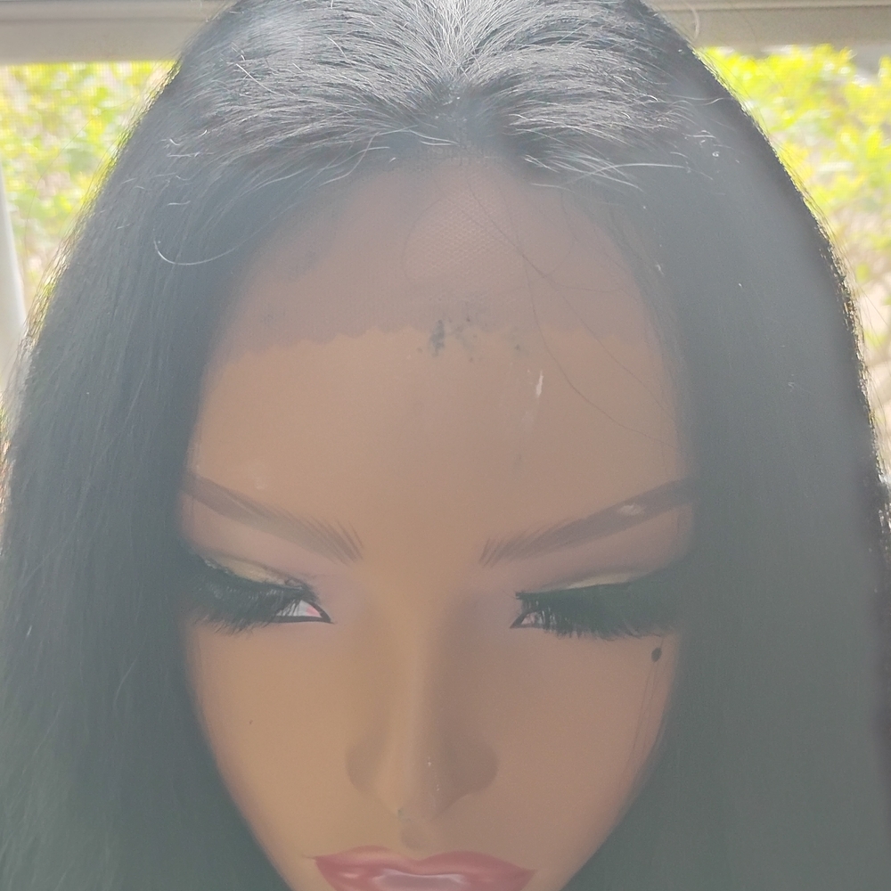 Black Straight Women's Lace Front Wig - Natural Shine - Picture 5 of 7